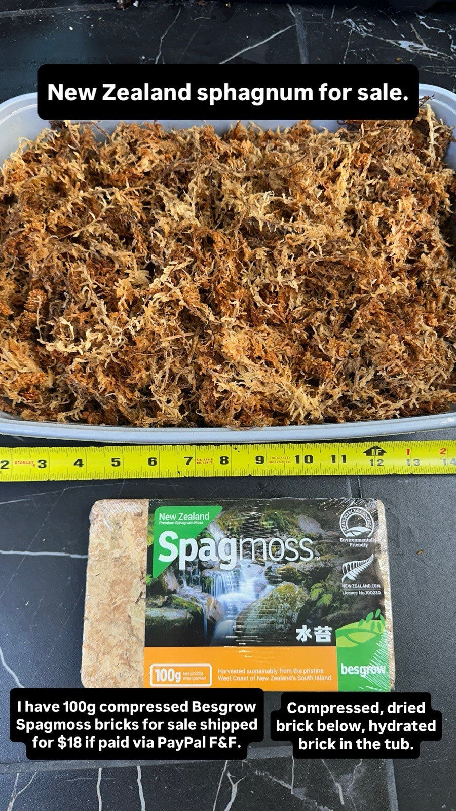 8L Besgrow New Zealand Sphagnum Moss